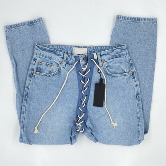 Free People x OneTeaspoon Laced Bandits Jeans Brand New Relaxed Straight Leg 26 - Picture 4 of 10